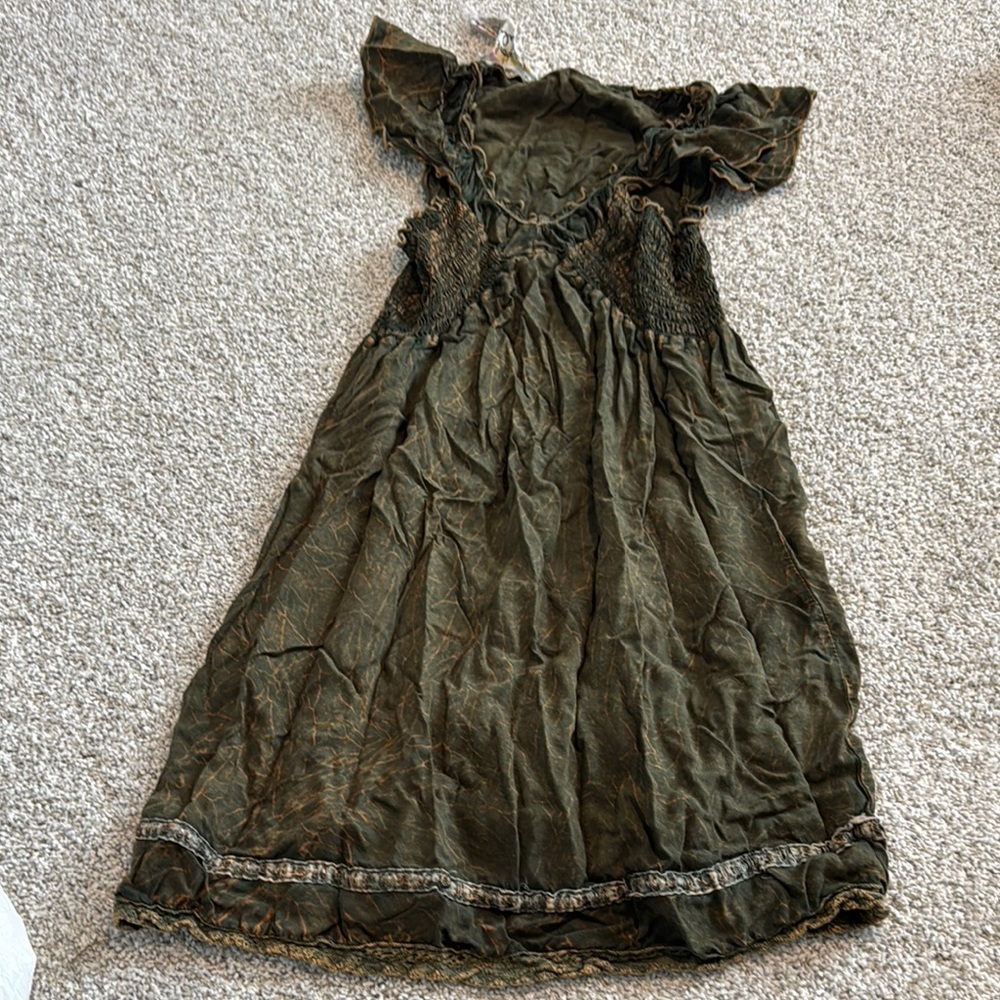 Elegant Olive Kids Casual Dress
